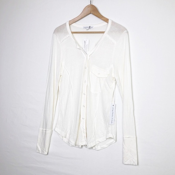 Young fabulous, & broke cream button down shirt - Picture 9 of 9